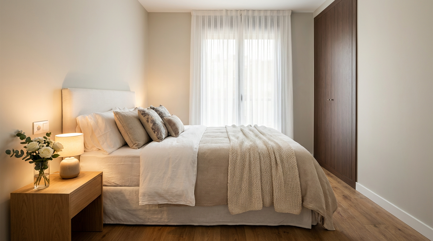 Klidná a čistá ložnice